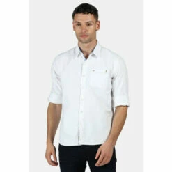 Cheapest 😀 Regatta &apos;Banning&apos; Long-Sleeved Cotton 👕 Shirt For Male ⭐