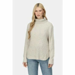 Outlet 😍 Regatta Roll-Neck Sustainable Cotton &apos;Kensley&apos; Overhead Sweater For Female ⭐